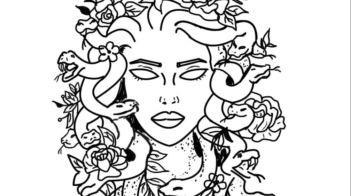 Medusa Line Drawing - As the title suggests, trying out my wacom tablet