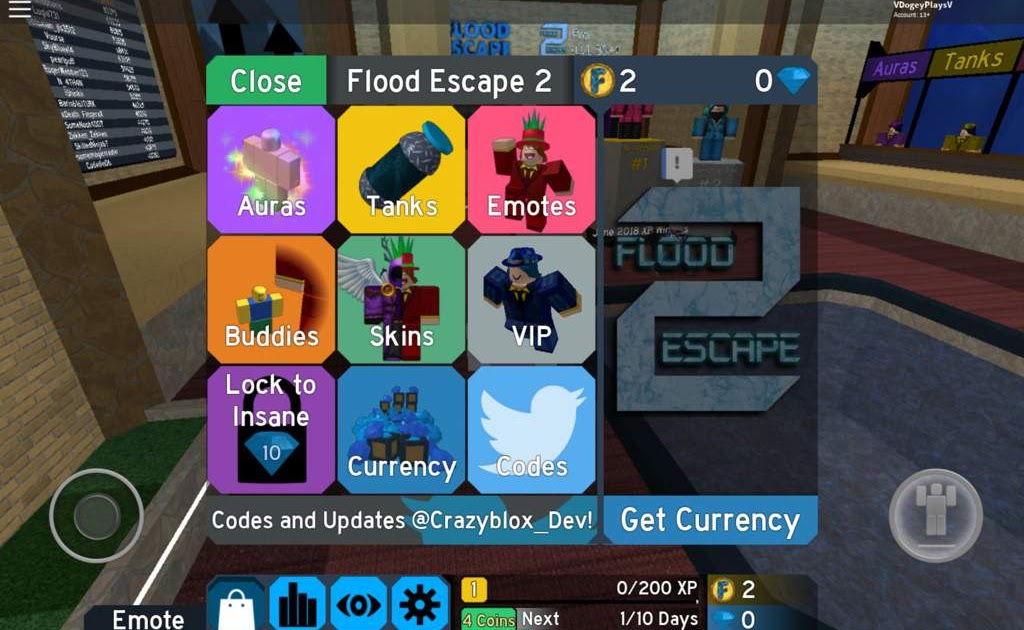 roblox flood escape toy code