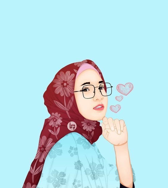 Hijab Kartun Muslimah Lucu Berkacamata Gambar Ngetrend 
