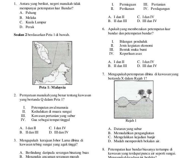 Soalan Geografi Tingkatan 2 Pertengahan Tahun - Kerja Kosong C