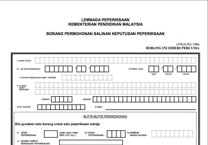 Surat Rasmi Permohonan Sijil Hilang - Kecemasan m