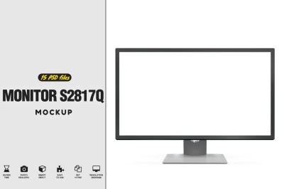 Download Monitor S2817Q Mockup PSD Mockup Template - Free PSD Mockups Smart Object and Templates, easy ...