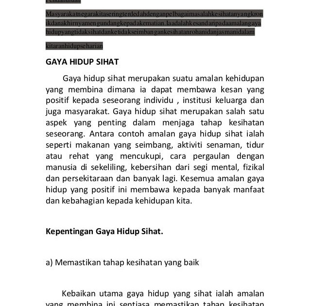 Contoh Karangan Amalan Gaya Hidup Sihat Upsr - Anime Obsessed