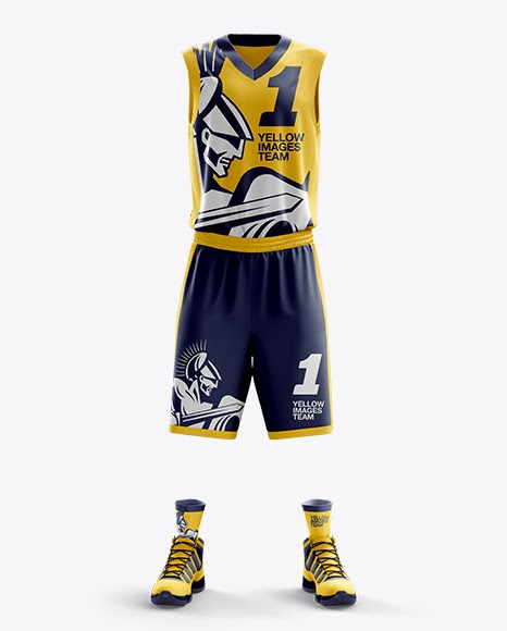 Download Basketball Kit with V-Neck Tank Top PSD Mockup / Front ...