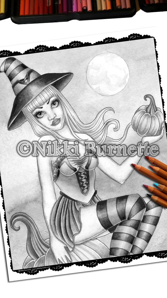 Choose your favorite coloring page and color it in bright colors. Coraline Grayscale Coloring Page