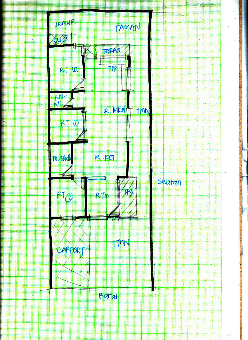Denah Rumah Minimalis 3 Kamar Tidur Ukuran 7x12 | Desain ...