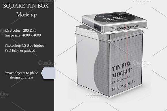 Download Free Square Tin Mockup / Free Round Matte Tin Box Mockup ...