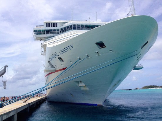 Forward part of Carnival Liberty. 