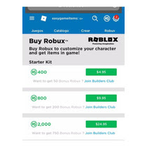 400 Robux Roblox At Todos Los D U00edas On At Mercadolider Free Promo Codes Roblox For Robux - comprar robux con tarjeta google play hack roblox knife