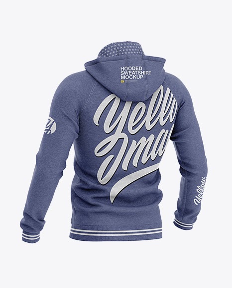 Download Men's Heather Hoodie Mockup - Back Half Side View PSD ...