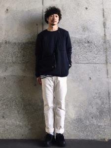 髪型 上白 パンツ 冬 コーデ メンズ