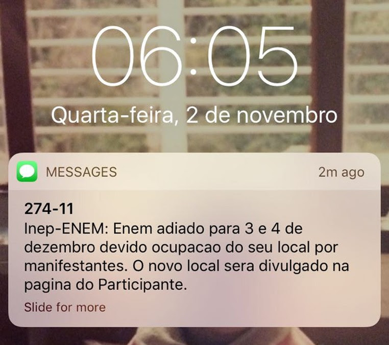 1,899 likes · 9 talking about this. Enem Estudantes Ja Recebem Aviso De Adiamento Da Prova Por Sms A Gazeta