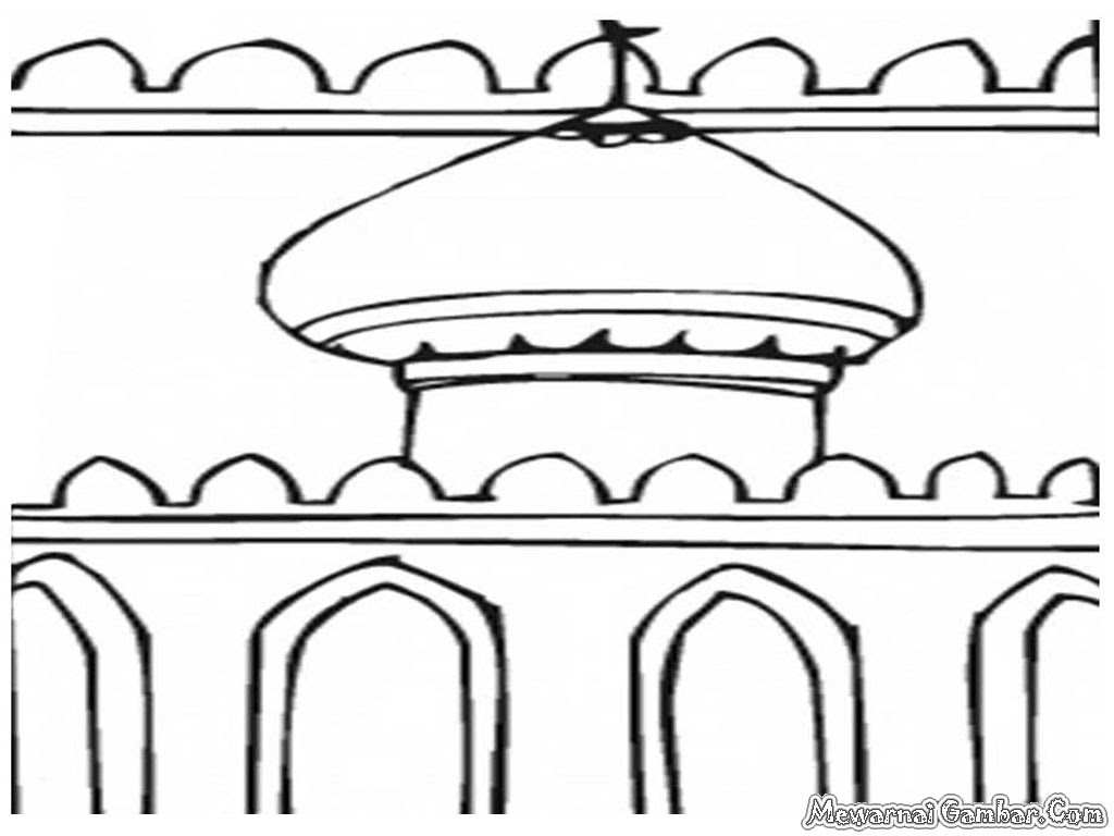  Gambar  Masjid Hitam  Putih  Kartun
