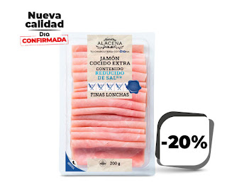 Jamón cocido bajo en sal, Nuestra Alacena 200g