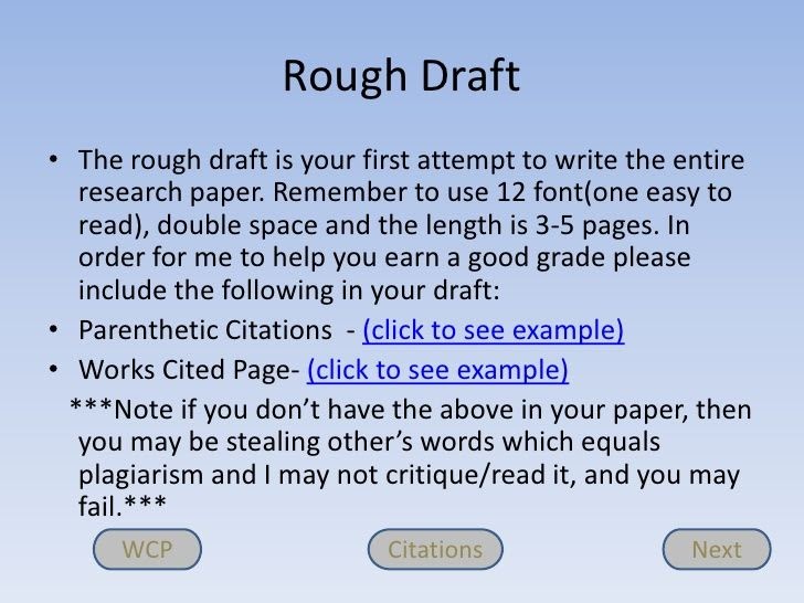 Rough Draft Example - Writing Mini Lesson 22 Writing A ...