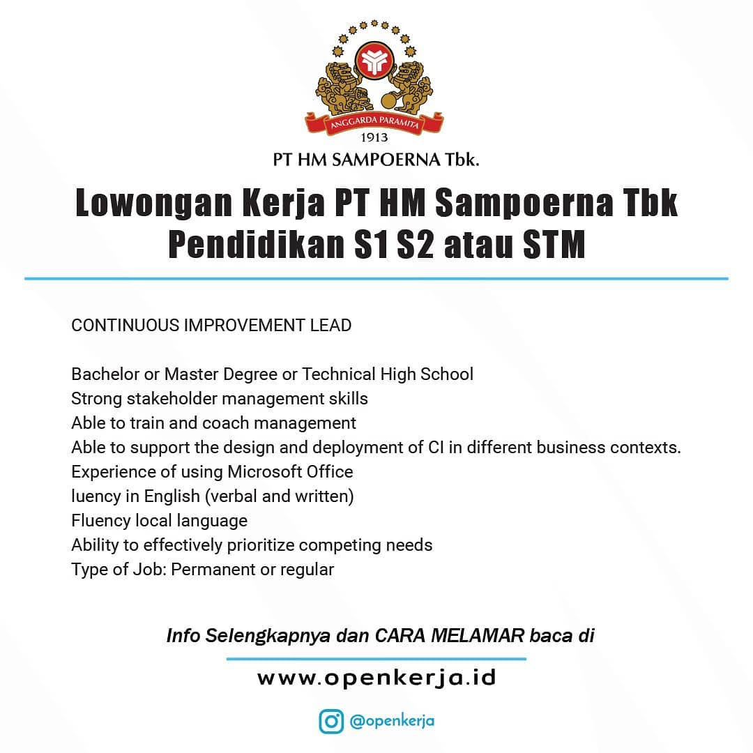 Info lowongan sampoerna jombang / info lowongan sampoerna. Pt Hm Sampoerna Tbk Bakak Unisma