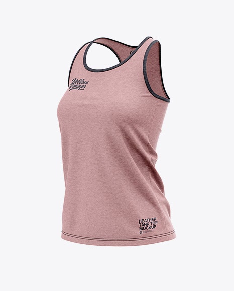 Download Women's Heather Racerback Tank Top Mockup - Front Half Side View | Lanyard Mockup Design