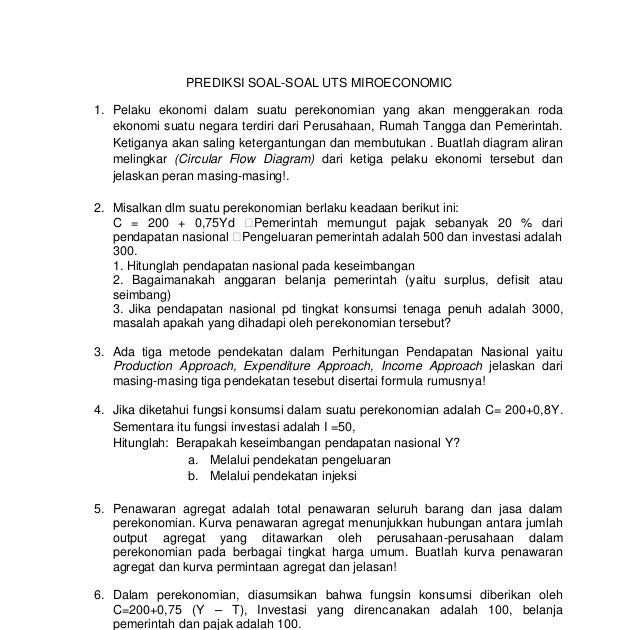 Contoh Soal Ekonomi Makro Mikro - Contoh Soal2