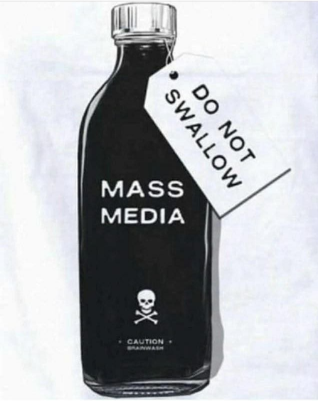 Poison Bottle labelled MASS MEDIA