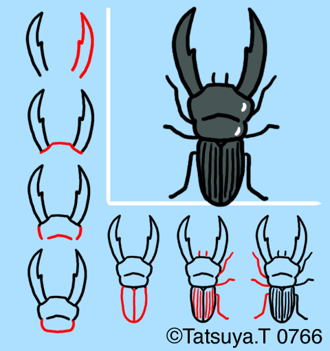 カブトムシ クワガタ イラスト 簡単 最高の画像壁紙日本aad