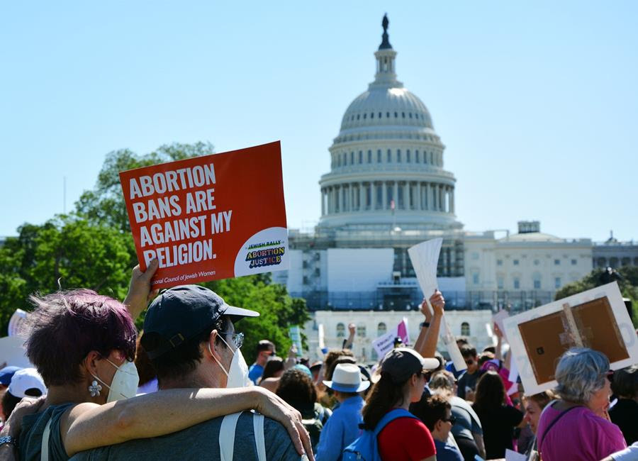 People attend the Jewish Rally for Abortion Justice on the National Mall, May 17, 2022, in Washington.