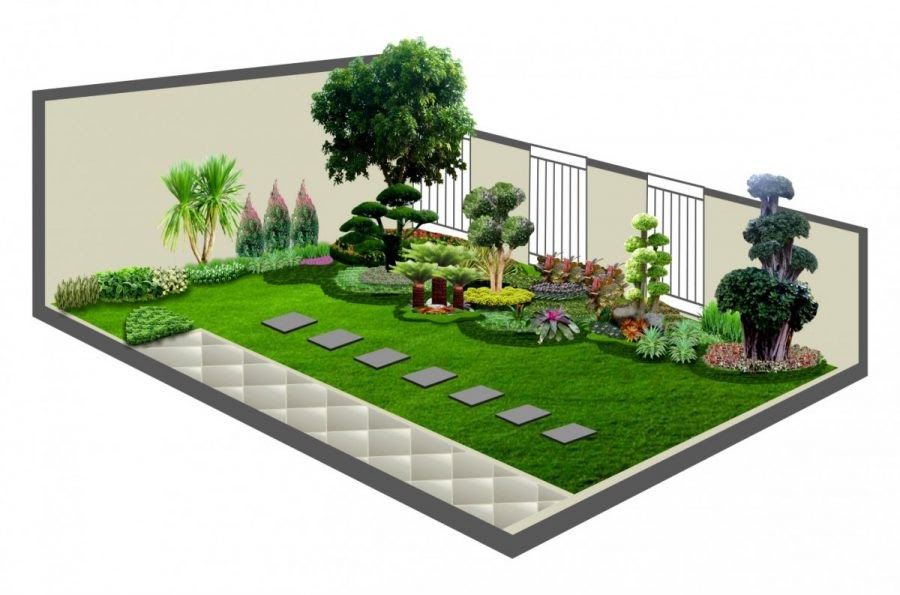  Sketsa  Gambar Taman  Sekolah Gambar Contoh Desain  Taman  