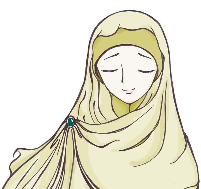 Kumpulan Mewarnai Gambar  Sketsa Wanita  Berhijab  Menangis 