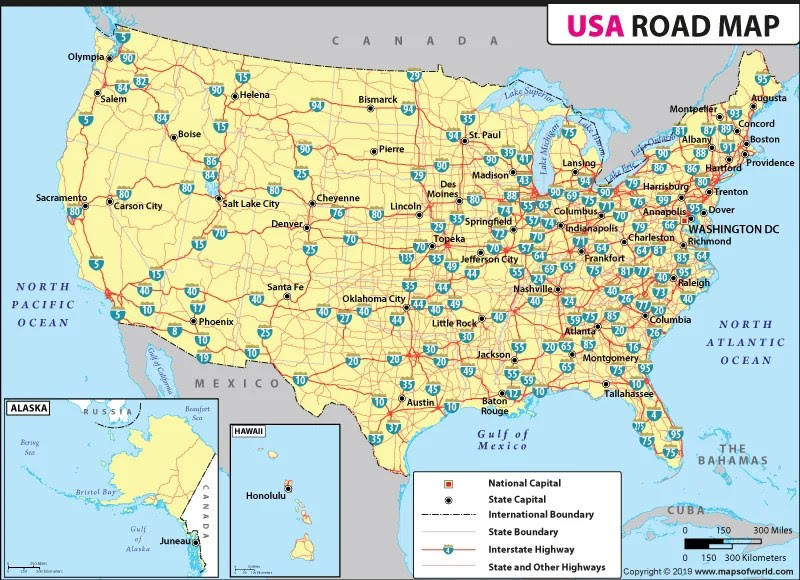 usa map road atlas