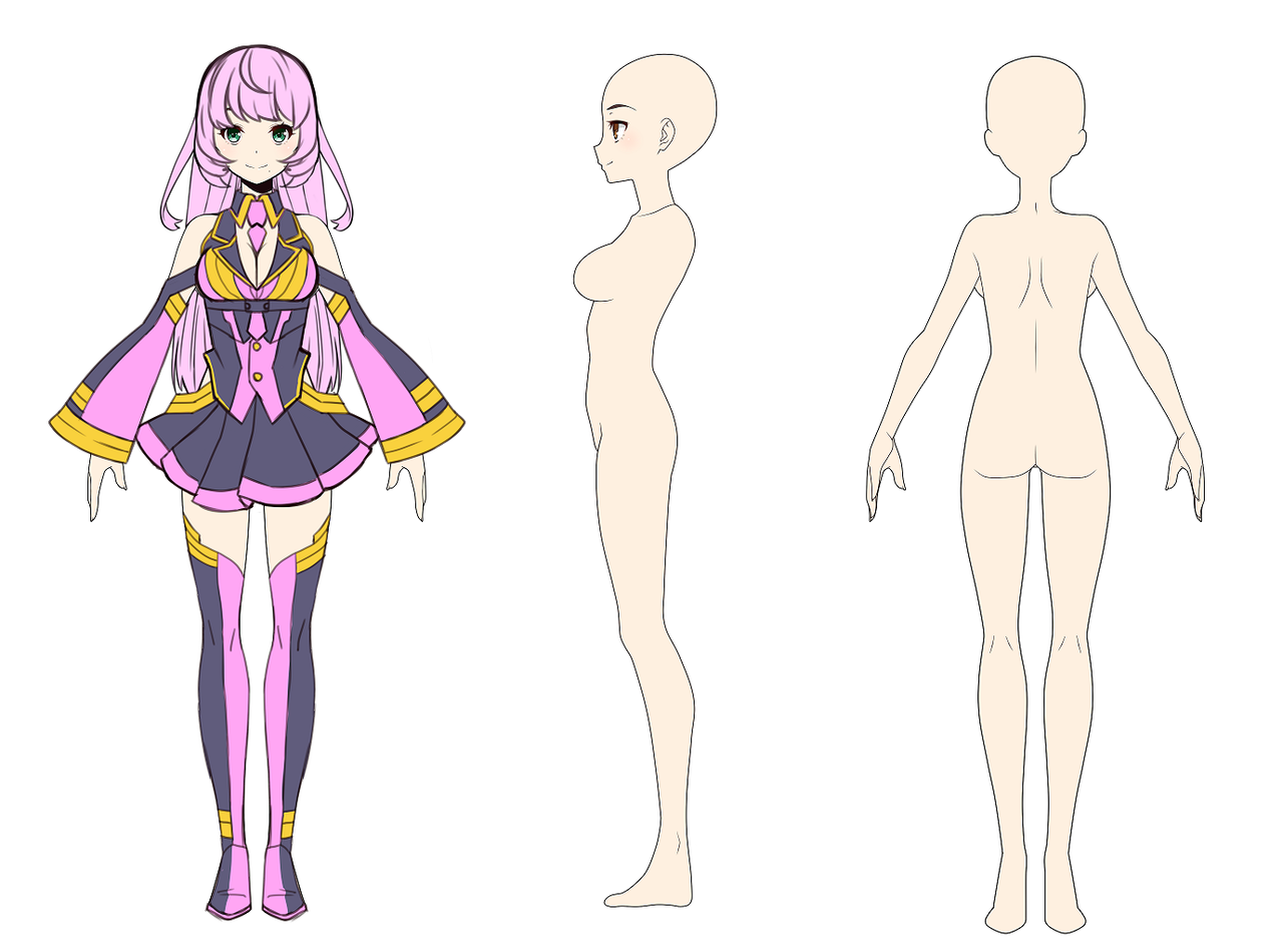 50 3面図 フリー キャラクター がざとわっ