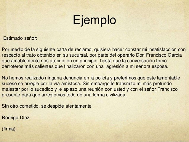 Carta De Reclamacion Ejemplo Hotel - Recipes Site d