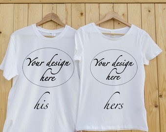 Download T-shirt set mockup digital download, his hers couples ...