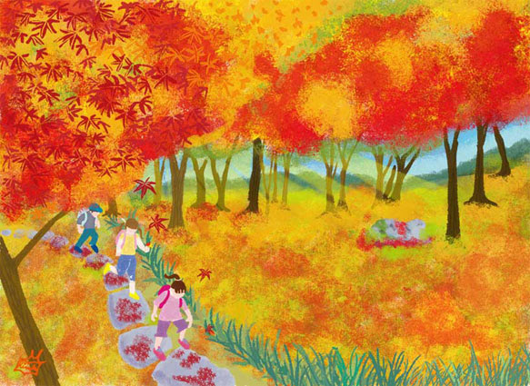 最高のイラスト画像 元の秋 景色 イラスト