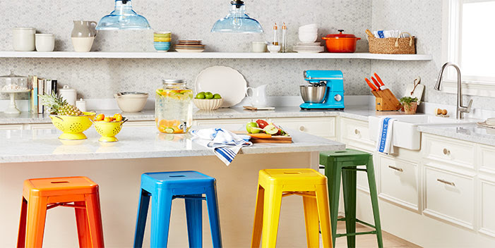 Shop a colorful assortment of furnishing and accessories for the kitchen.