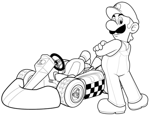 Check spelling or type a new query. Luigi In Mario Kart Wii Coloring Page Free Printable Coloring Pages
