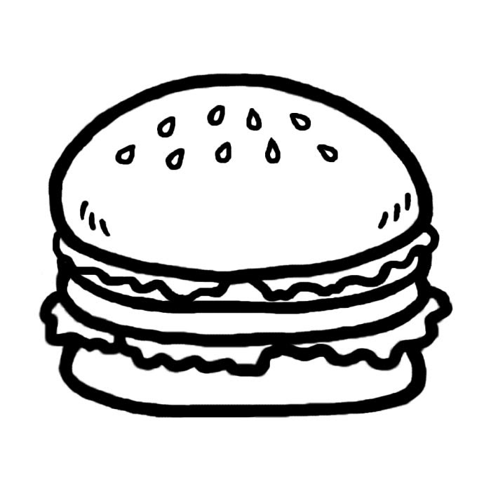 トップ100食べ物 イラスト 白黒 リアル ディズニー画像のすべて