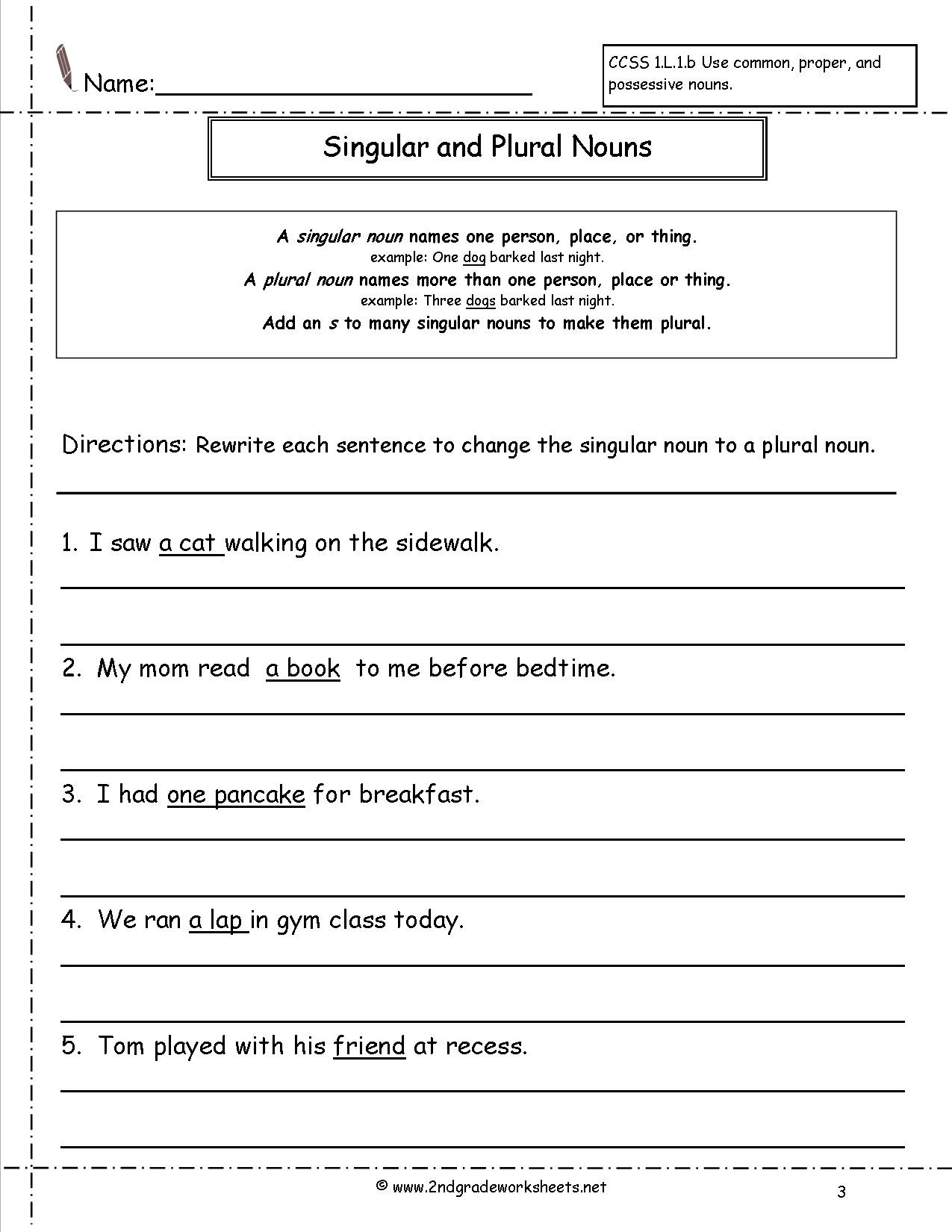 33 Singular And Plural Nouns Worksheet 2nd Grade Free Worksheet Spreadsheet