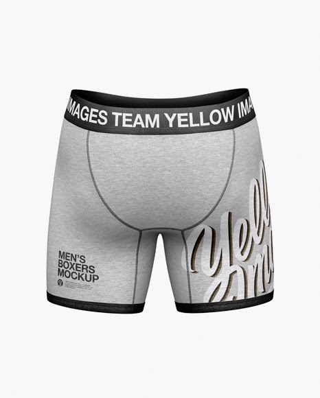 Download Melange Men's Boxer Briefs Mockup - Back View | Clay ...