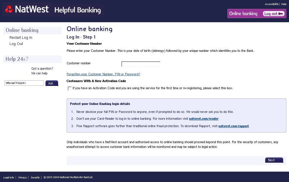 The national westminster bank, better known as the natwest bank, was founded in 1968 as a result of in their website, the natwest bank offers several options. Important Message From Natwest Bank Plc National Westminster Bank Plc Phishing Scams Millersmiles Co Uk