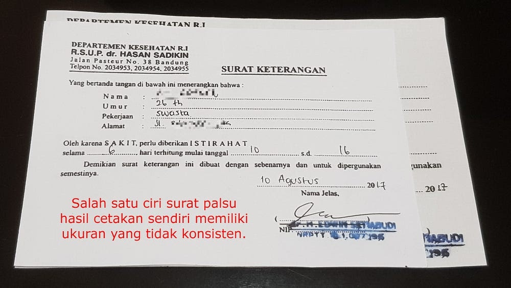 Surat Dokter Depok Judul Soal