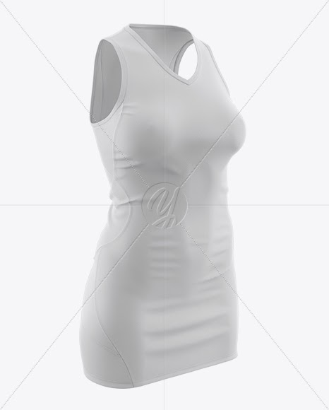 Download Download Netball Dress With V-Neck HQ Mockup - Half Side ...