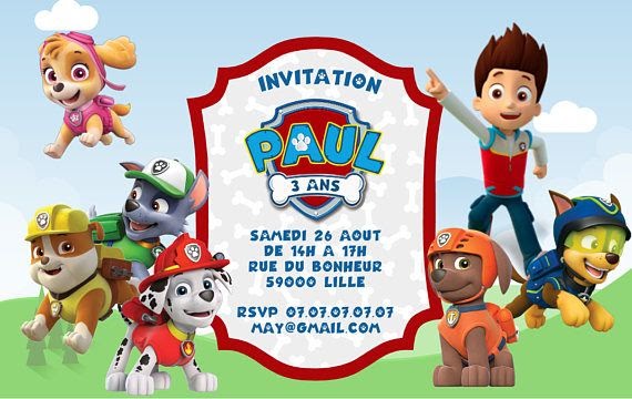 Carte Joyeux Anniversaire Pat Patrouille Anja