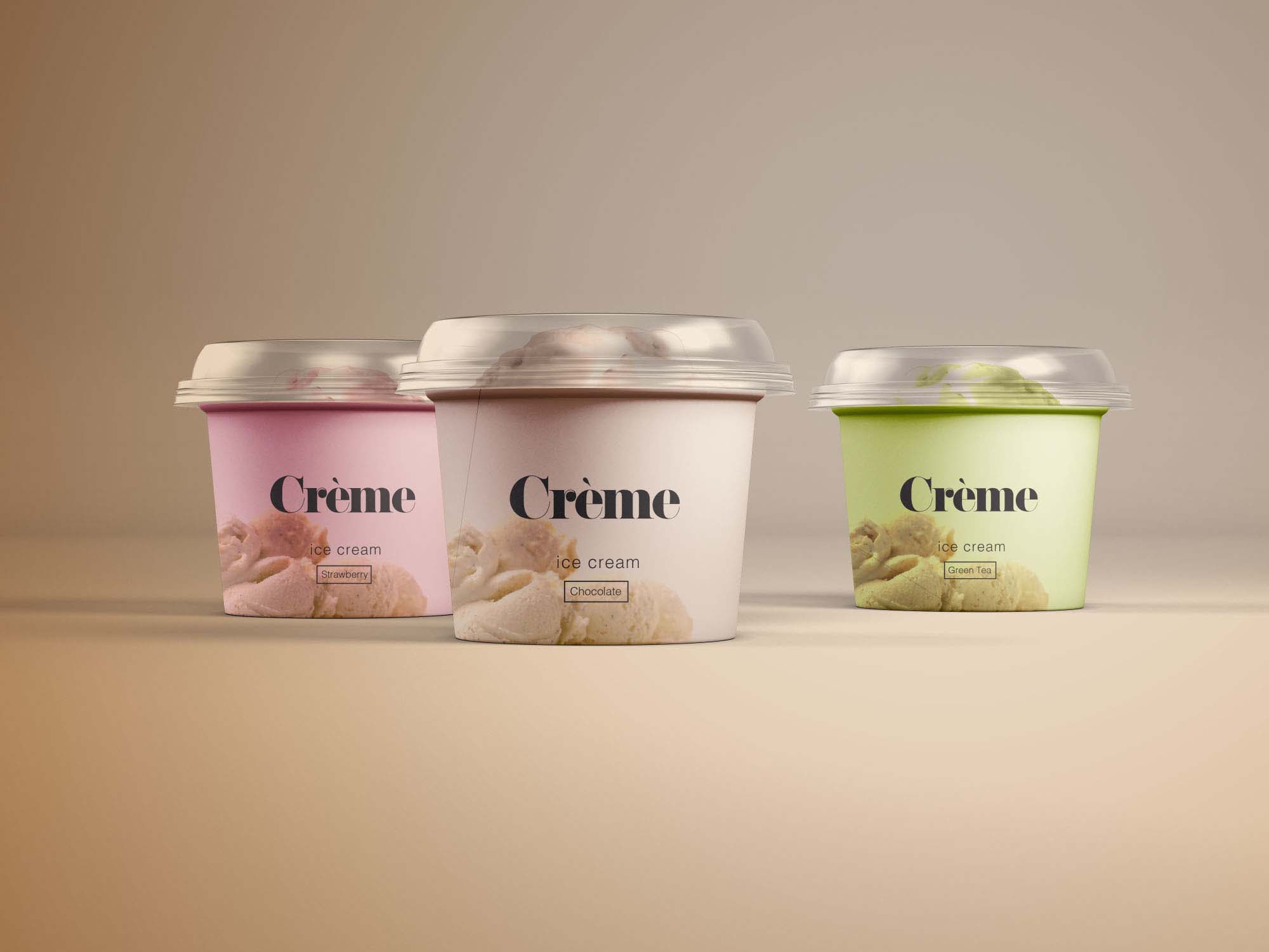 Download Free Mini Ice Cream Cup Mockups Psd