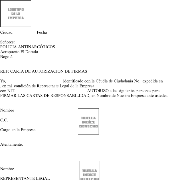 Carta Autorizacion De Firmas Policia Antinarcoticos - r 