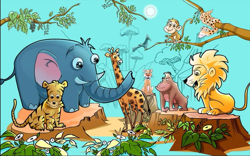 Gambar Kartun Haiwan  Di Zoo  Gambar Kartun