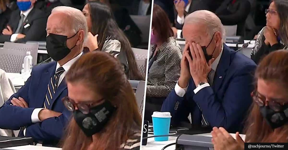 Biden sleeping in meeting