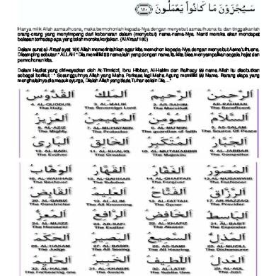 Teks Asmaul Husna Latin : Tulisan 99 Asmaul Husna Arab ...