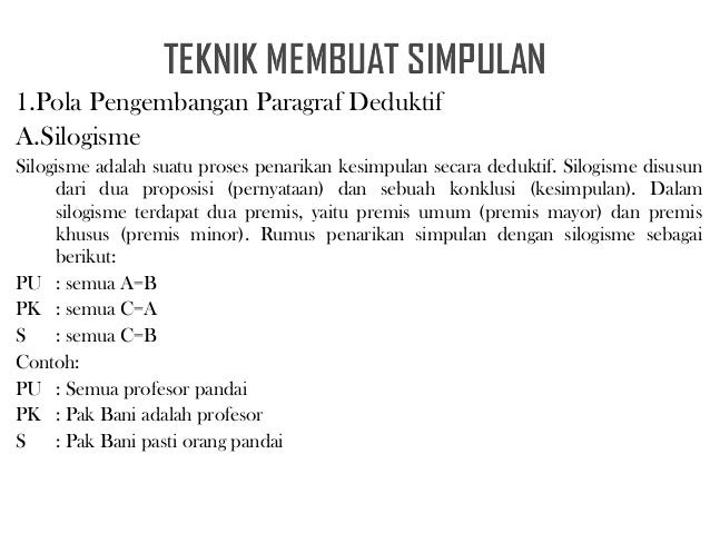 Contoh Paragraf Analogi Generalisasi Silogisme Contoh Four