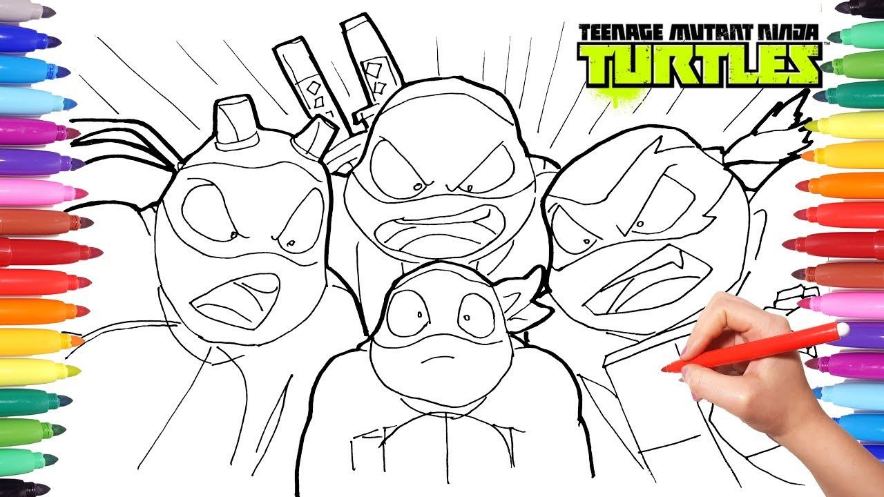 Coloring book ninja turtles coloring pages for kids. Teenage Mutant Ninja Turtles Drawing At Getdrawings Free Download