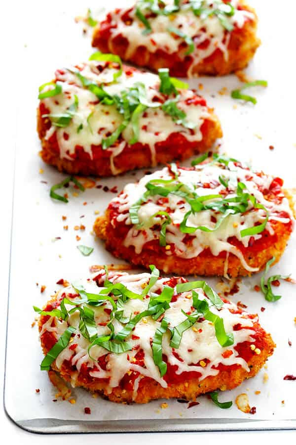Chicken parmigiana, chicken parmesan, chicken parm, pollo alla parmigiana (as it's known in italy). Spicy Baked Chicken Parmesan Gimme Some Oven