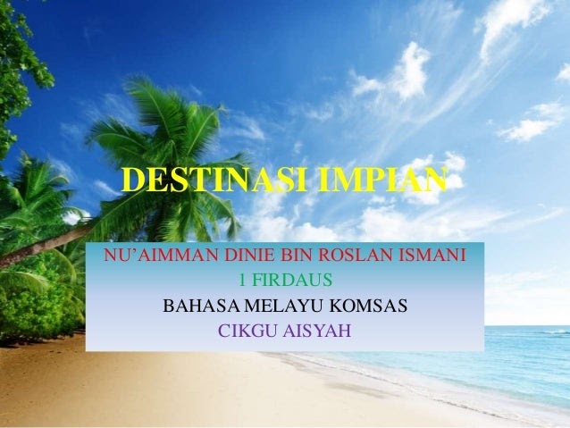 Contoh Soalan Novel Destinasi Impian - Kuora 5